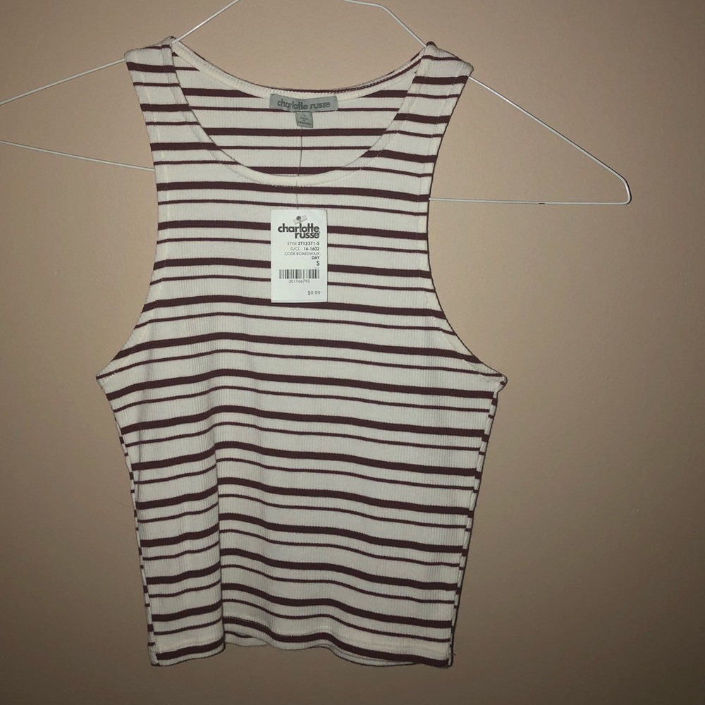 Striped cropped tank top